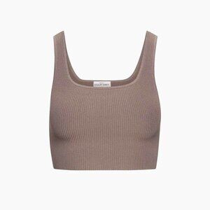 Aritzia Babaton Sculpt Knit Squareneck Cropped Tank